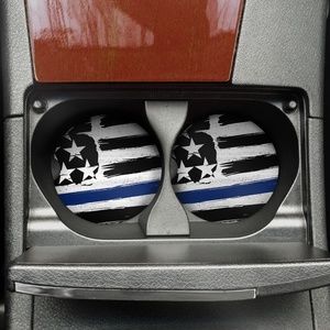 Blue Line Flag Car Coaster Set